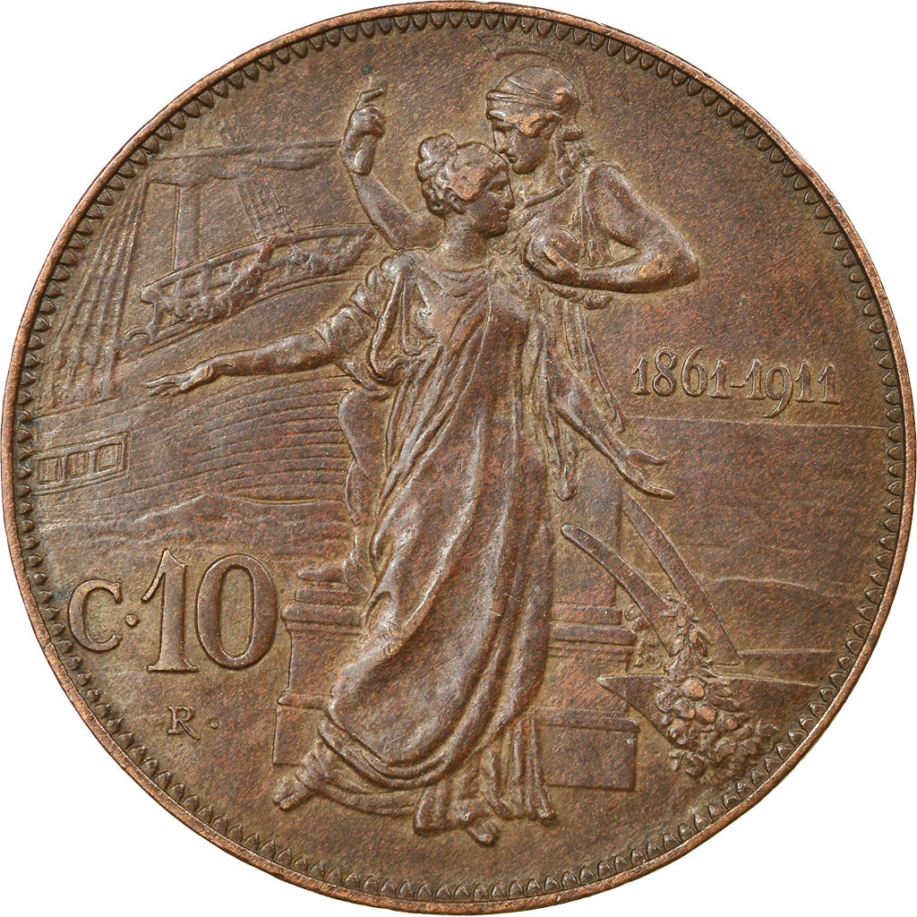 Monnaie, Italie, Vittorio Emanuele III, 10 Centesimi, 1911, Rome, TTB, Bronze