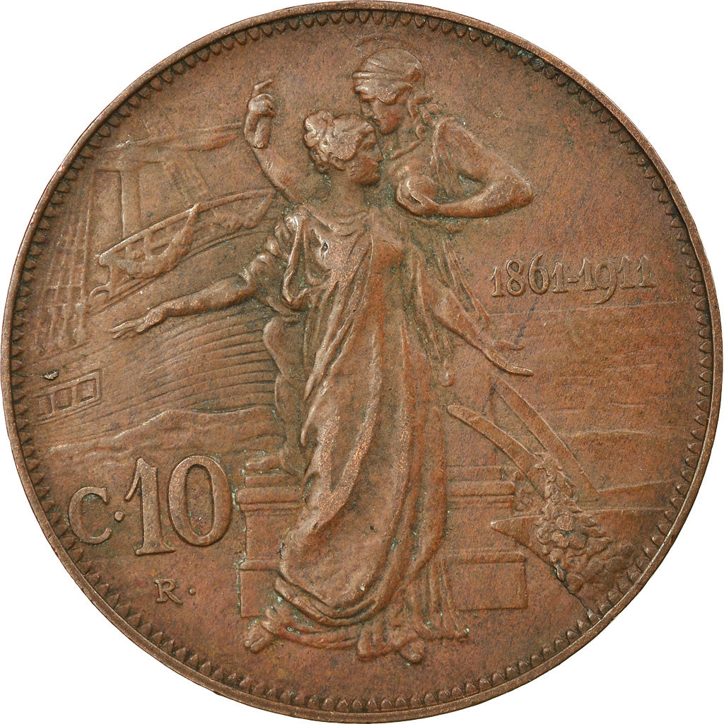 Moeda, Itália, Vittorio Emanuele III, 10 Centesimi, 1911, Rome, EF(40-45)