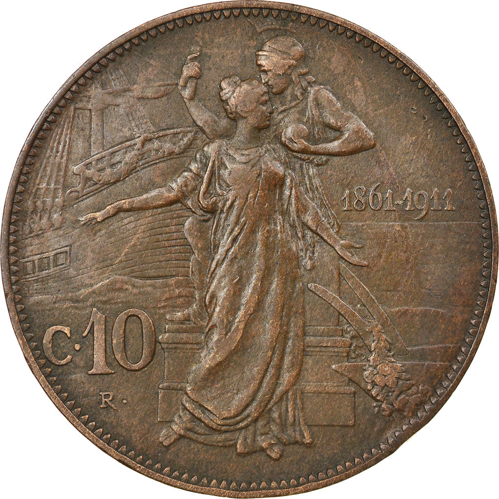 Münze, Italien, Vittorio Emanuele III, 10 Centesimi, 1911, Rome, SS, Bronze