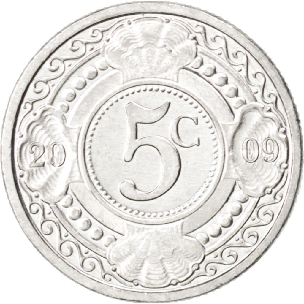 NETHERLANDS ANTILLES, 5 Cents, 2009, KM #33, MS(63), Aluminum, 16, 1.17