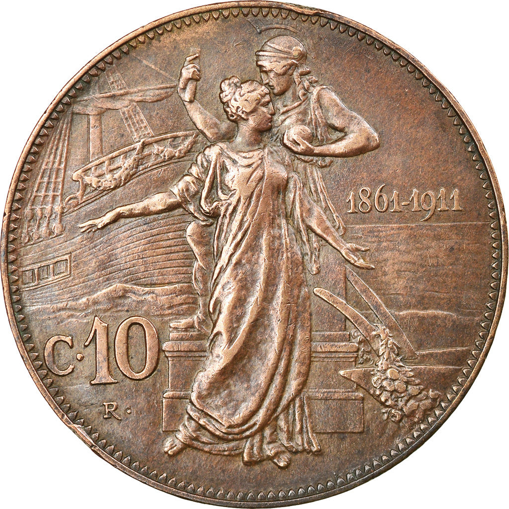 Münze, Italien, Vittorio Emanuele III, 10 Centesimi, 1911, Rome, SS, Bronze