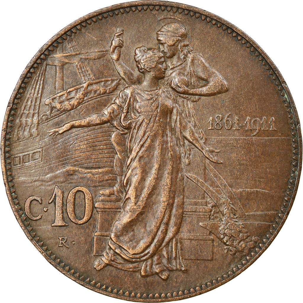 Moneta, Italia, Vittorio Emanuele III, 10 Centesimi, 1911, Rome, BB, Bronzo