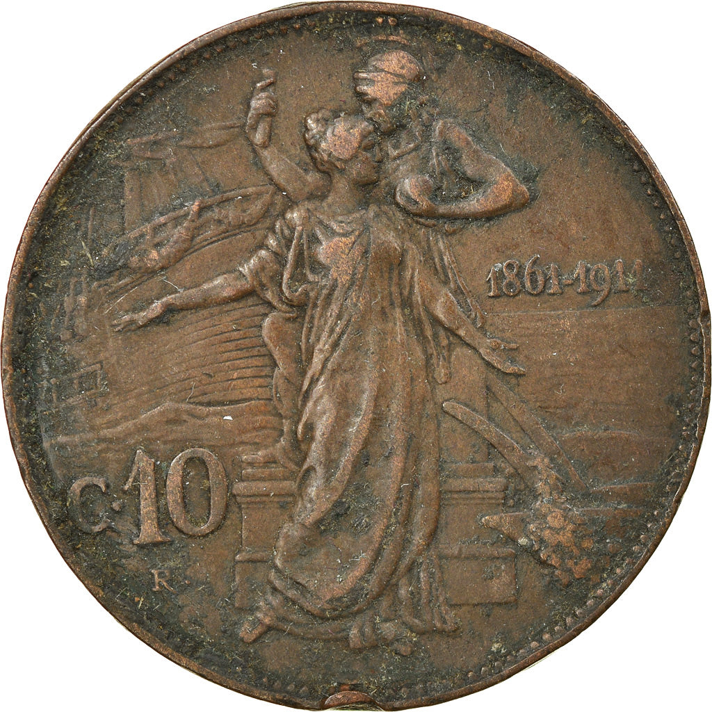 Münze, Italien, Vittorio Emanuele III, 10 Centesimi, 1911, Rome, SS, Bronze