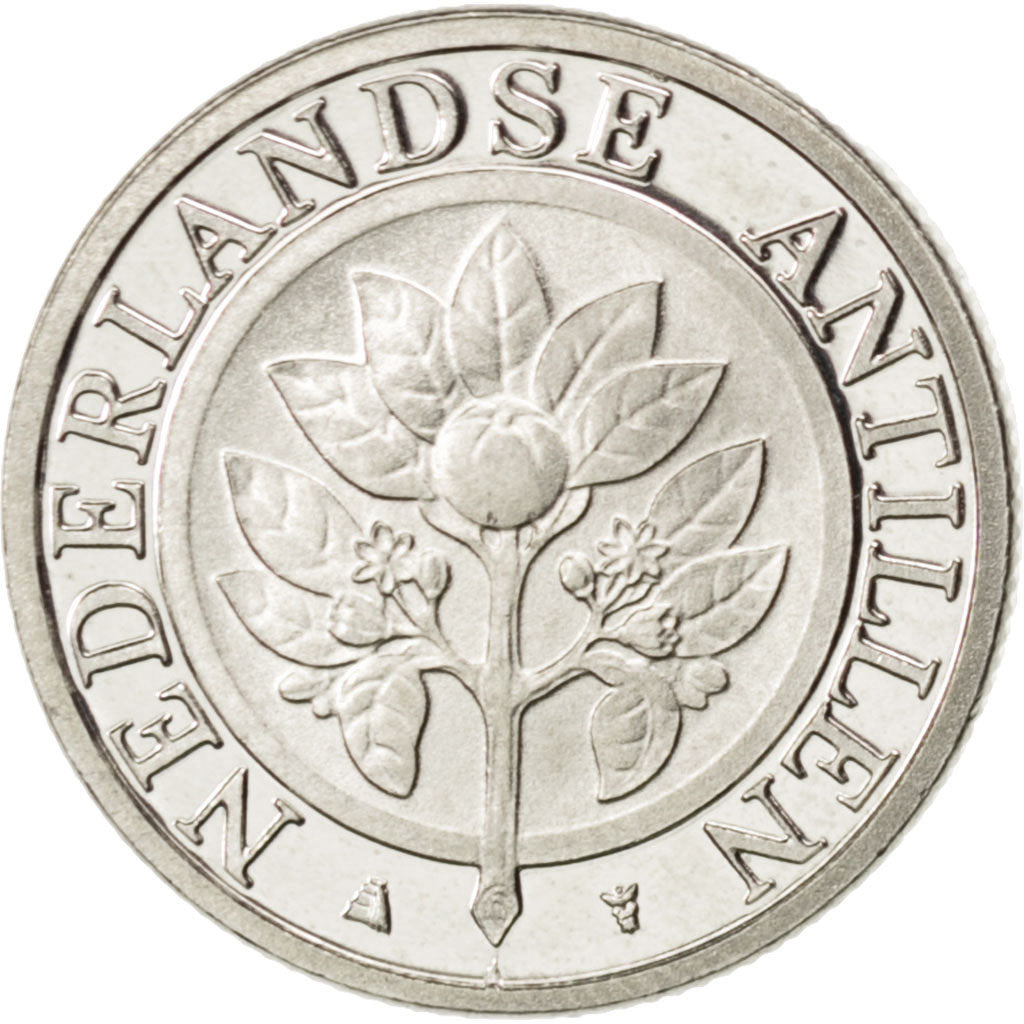 NETHERLANDS ANTILLES, 10 Cents, 2010, KM #34, MS(63), Nickel Bonded Steel, 18,..