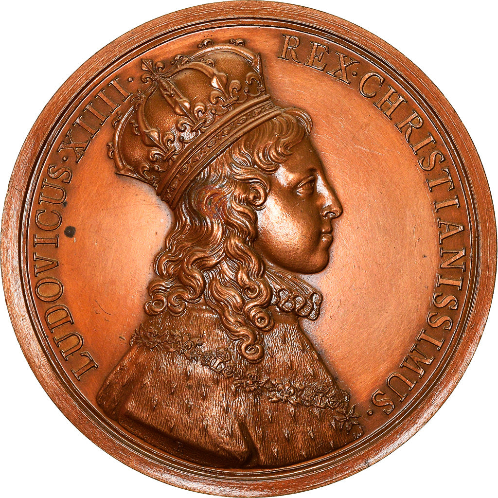 Francia, medalla, Sacre de Louis XIV, Reims, History, 1654, Molart, Restrike