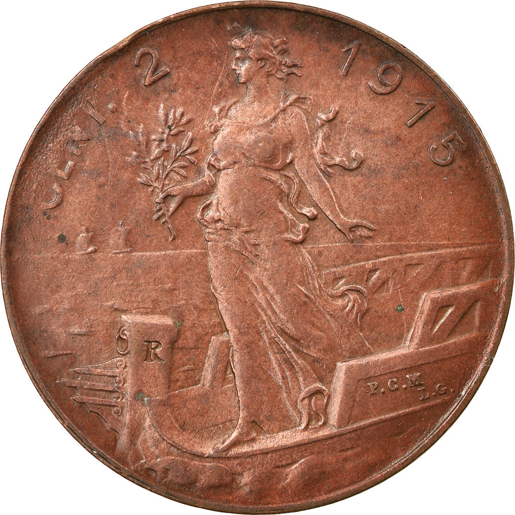 Moneta, Italia, Vittorio Emanuele III, 2 Centesimi, 1915, Rome, BB+, Bronzo