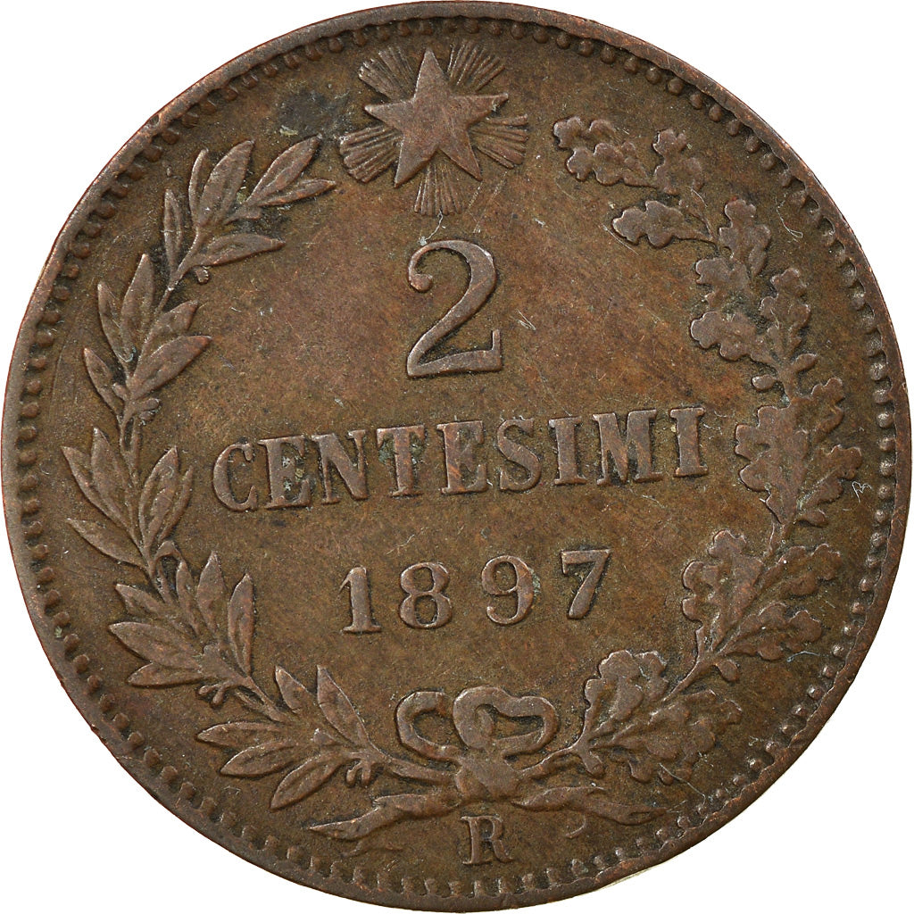 Moneta, Włochy, Umberto I, 2 Centesimi, 1897, Rome, AU(50-53), Miedź, KM:30