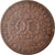 Moneta, Azzorre, 20 Reis, 1843, MB+, Rame, KM:12