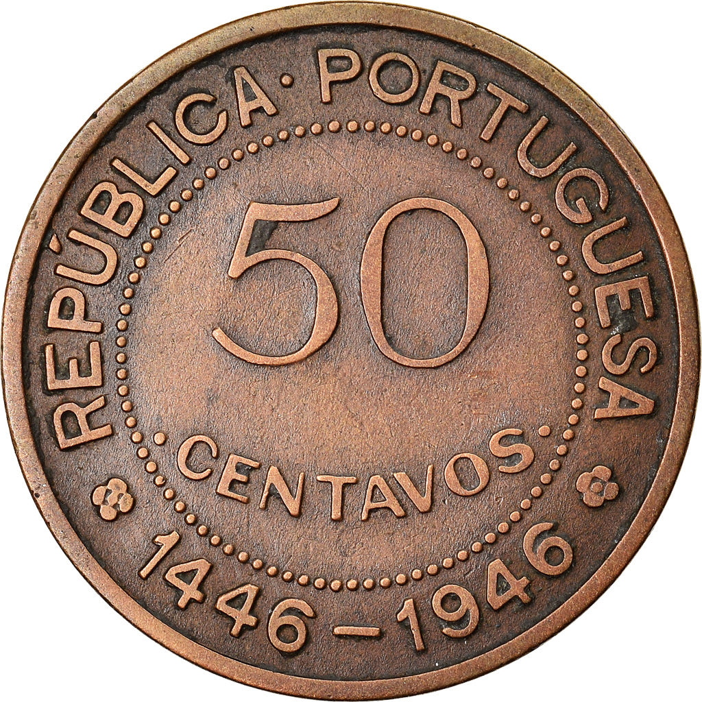 Coin, Guinea-Bissau, 50 Centavos, 1946, EF(40-45), Bronze, KM:6