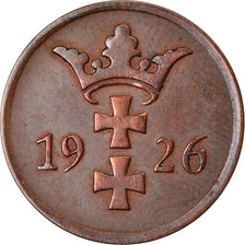 Coin, DANZIG, 2 Pfennig, 1926, EF(40-45), Bronze, KM:141