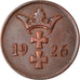 Coin, DANZIG, 2 Pfennig, 1926, EF(40-45), Bronze, KM:141