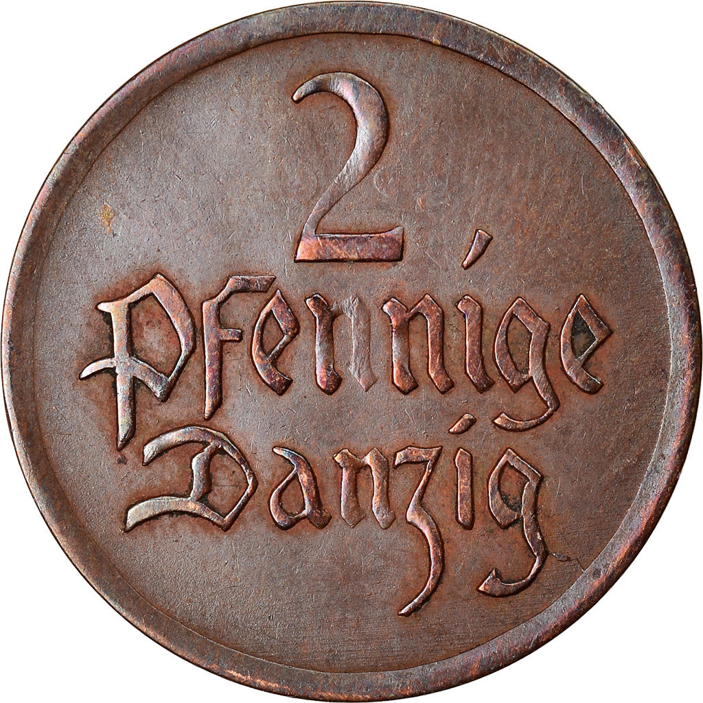Coin, DANZIG, 2 Pfennig, 1926, EF(40-45), Bronze, KM:141
