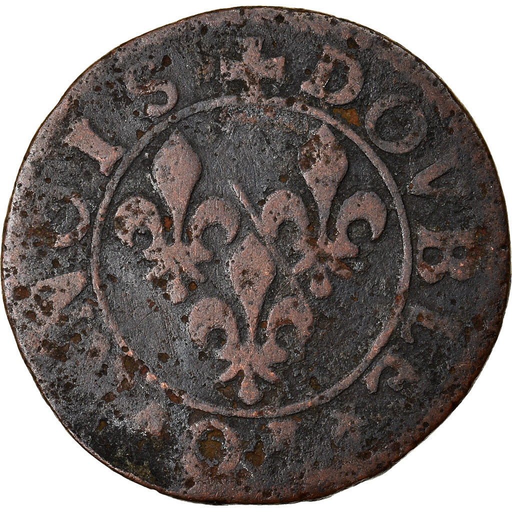 Coin, France, CHÂTEAU-REGNAULT, Double Tournois, Paris, VF(20-25), Copper