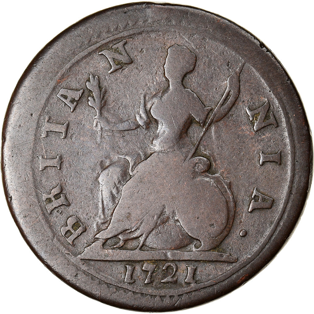 Münze, Großbritannien, George I, Farthing, 1721, S, Kupfer, KM:556