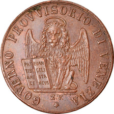 Coin, ITALIAN STATES, VENICE, 3 Centesimi, 1849, Venice, MS(60-62), Copper
