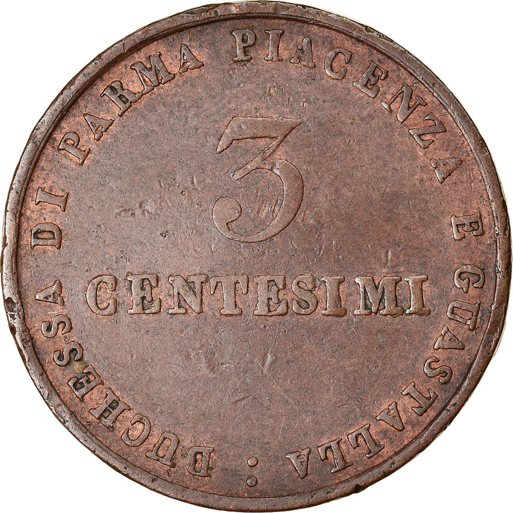 Coin, ITALIAN STATES, PARMA, Maria Luigia, 3 Centesimi, 1830, Parma, EF(40-45)