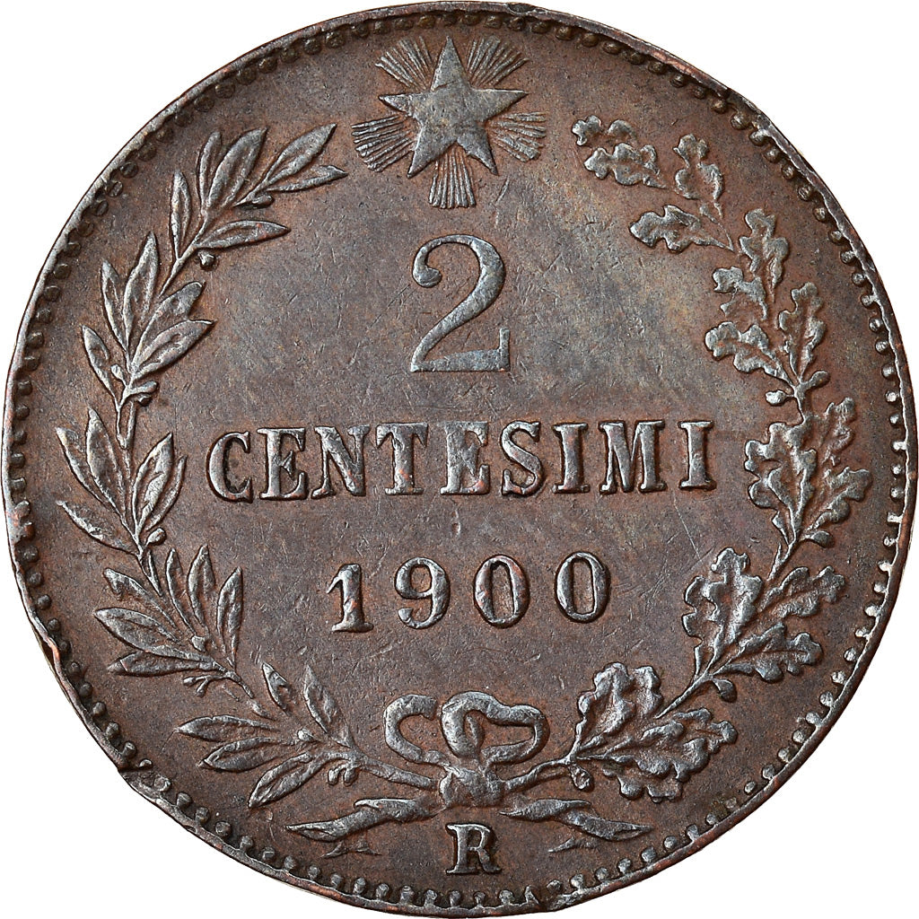 Moneta, Włochy, Umberto I, 2 Centesimi, 1900, Rome, AU(50-53), Miedź, KM:30