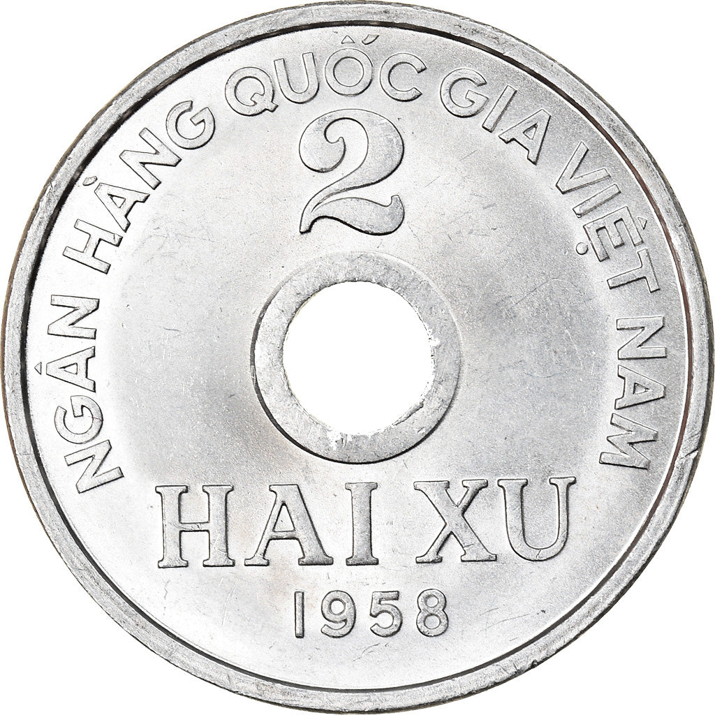 Coin, Vietnam, NORTH VIET NAM, 2 Xu, 1958, MS(63), Aluminum, KM:6