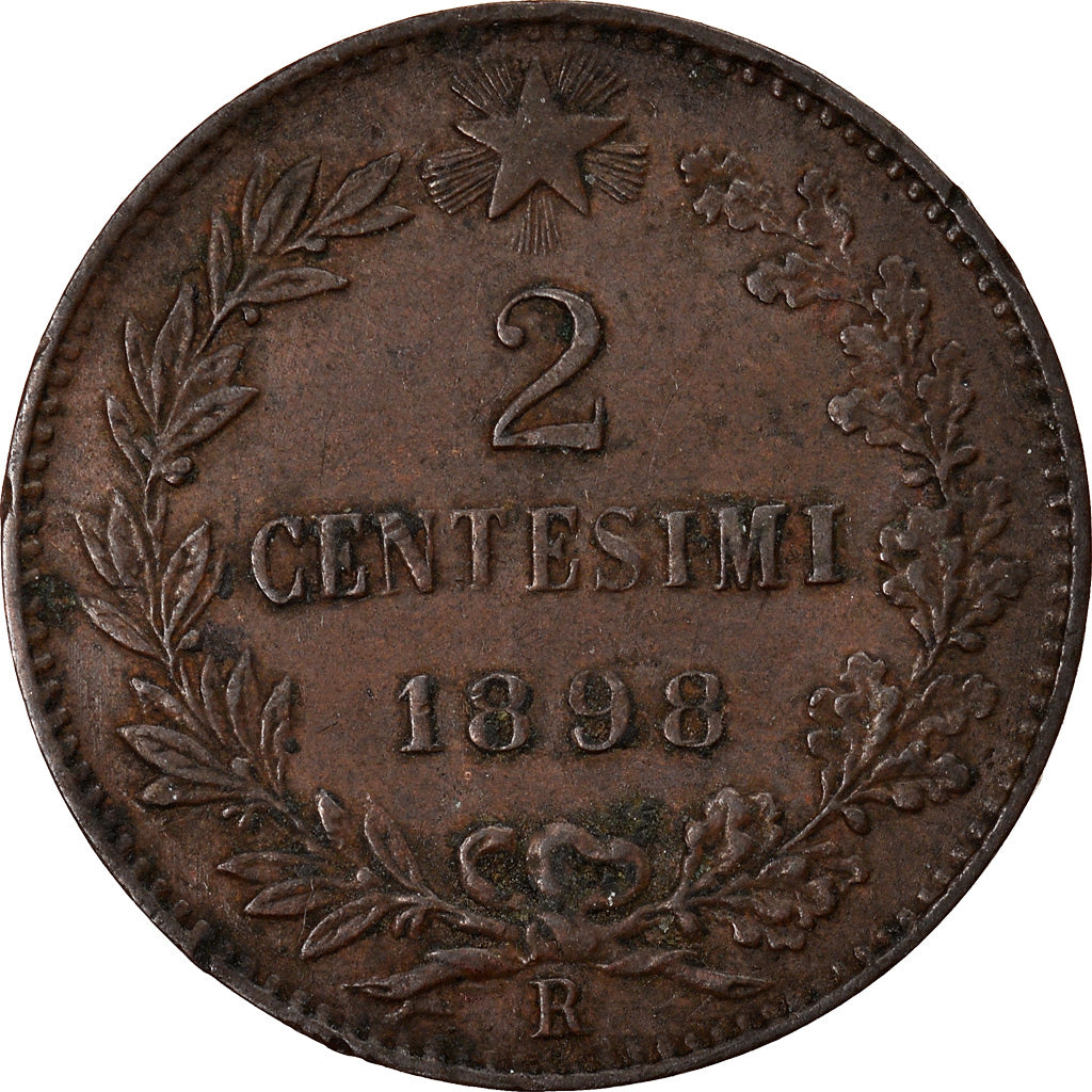 Moneta, Italia, Umberto I, 2 Centesimi, 1898, Rome, BB, Rame, KM:30