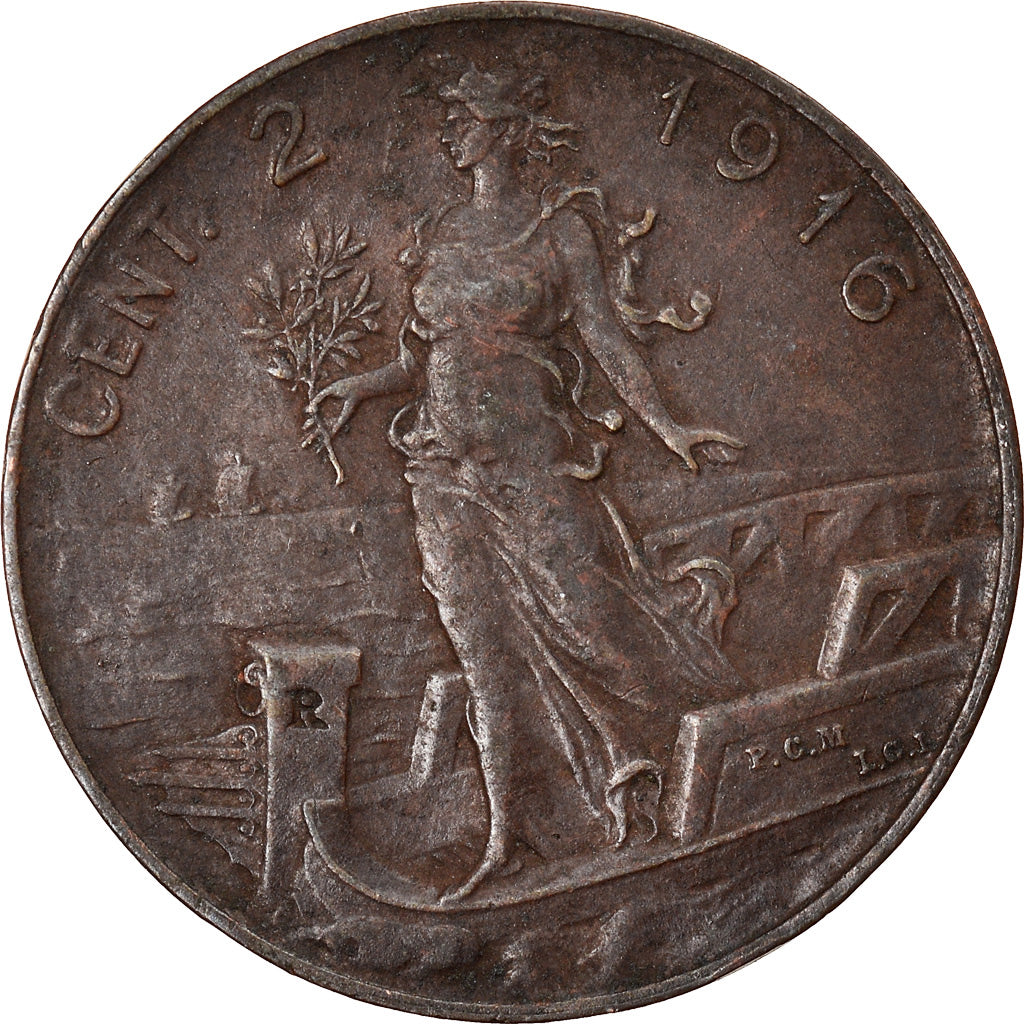Monnaie, Italie, Vittorio Emanuele III, 2 Centesimi, 1916, Rome, TTB+, Bronze