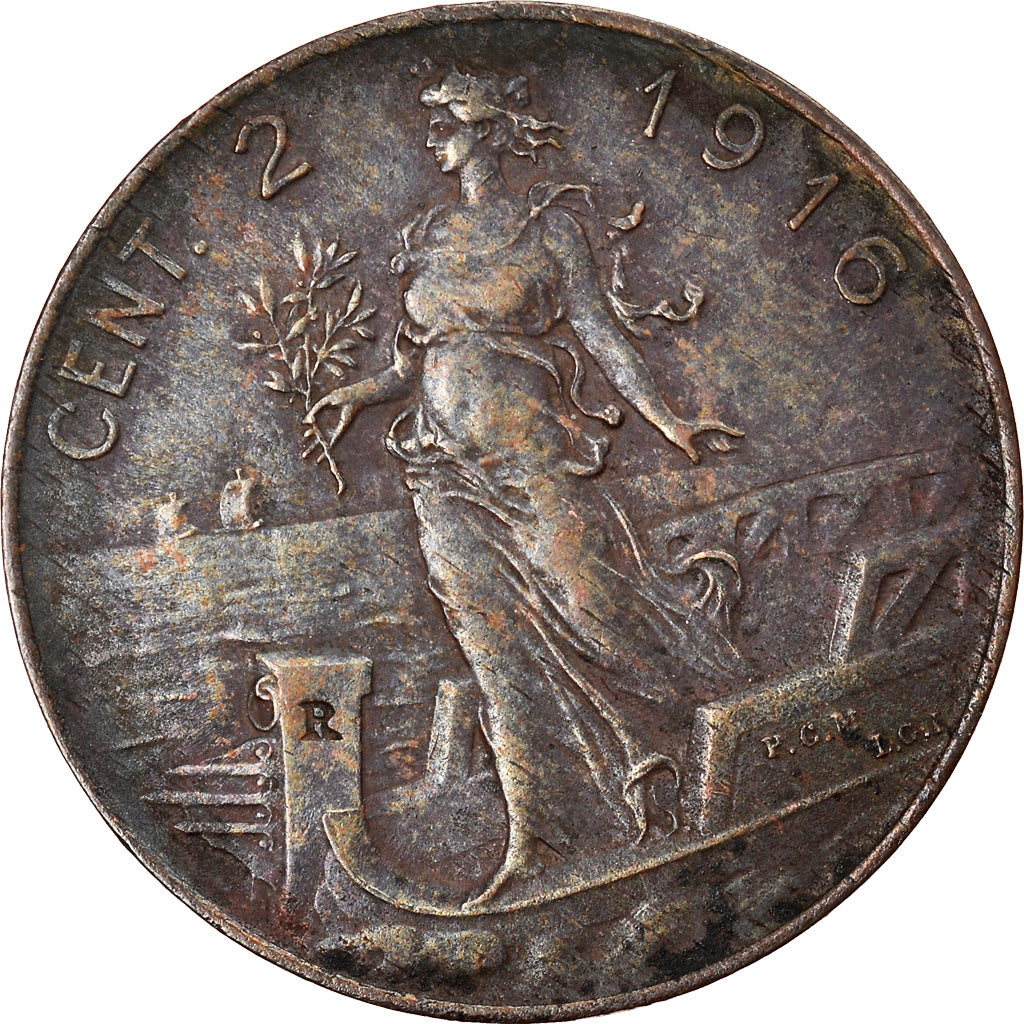 Münze, Italien, Vittorio Emanuele III, 2 Centesimi, 1916, Rome, SS+, Bronze