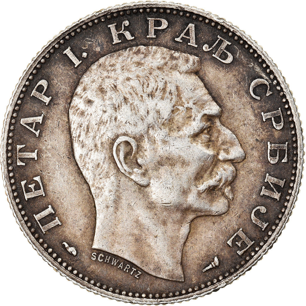 Monnaie, Serbie, Peter I, 2 Dinara, 1915, Paris, SUP, Argent, KM:26.3