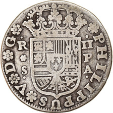 Moneda, España, Philip V, 2 Reales, 1732, Seville, BC+, Plata, KM:355