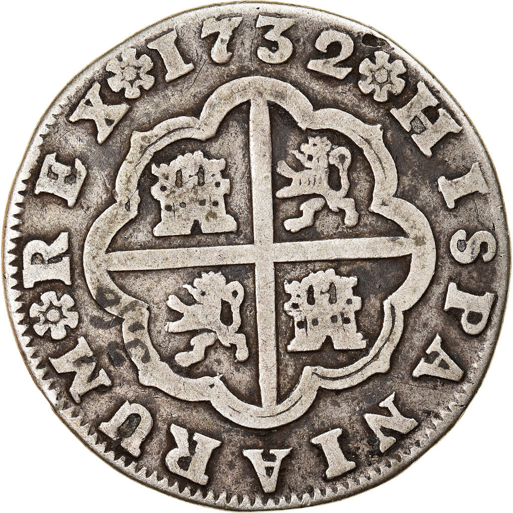 Monnaie, Espagne, Philip V, 2 Reales, 1732, Seville, TB+, Argent, KM:355