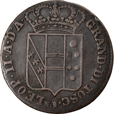 Munten, Italiaanse staten, TUSCANY, Leopold II, 3 Quattrini, 1851, Florence