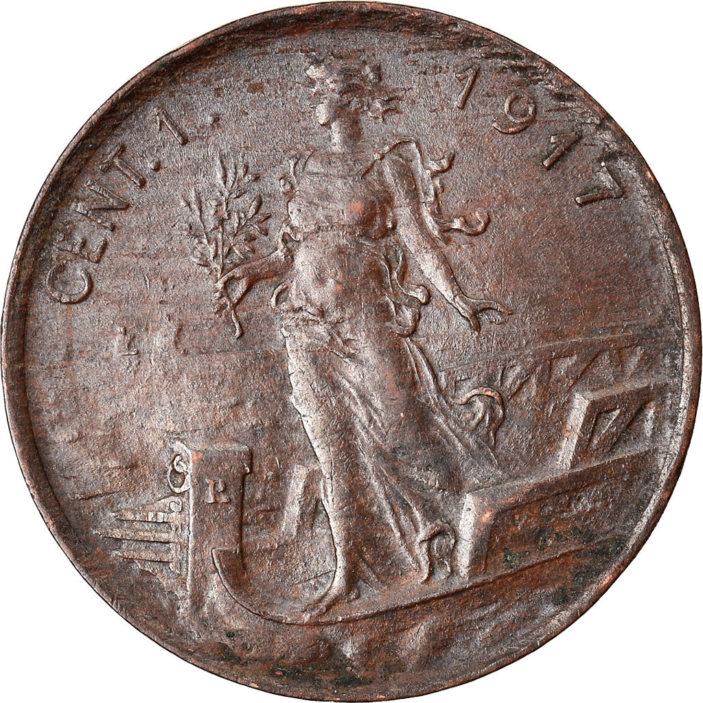 Moneta, Italia, Vittorio Emanuele III, Centesimo, 1917, Rome, SPL-, Bronzo