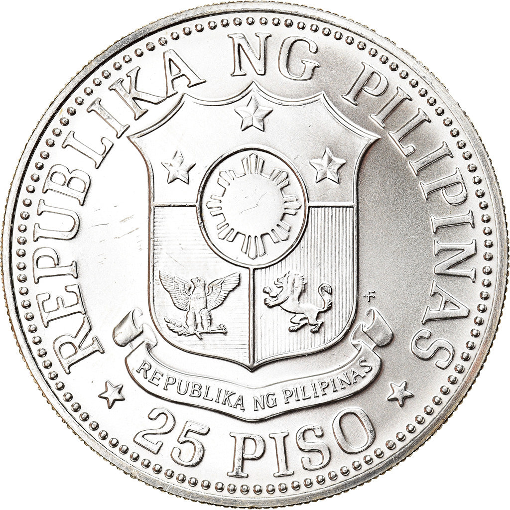 Coin, Philippines, 25 Piso, 1976, MS(63), Silver, KM:214
