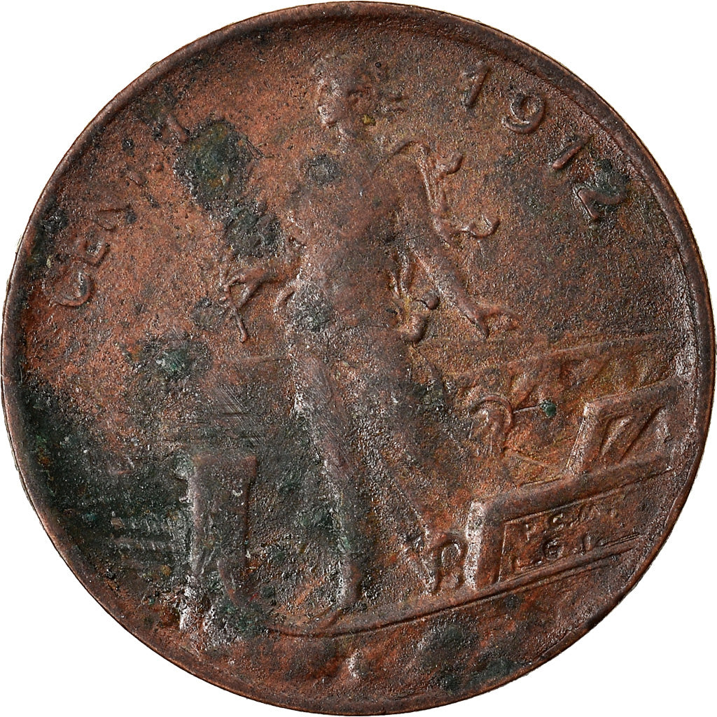 Moeda, Itália, Vittorio Emanuele III, Centesimo, 1912, Rome, VF(30-35), Bronze