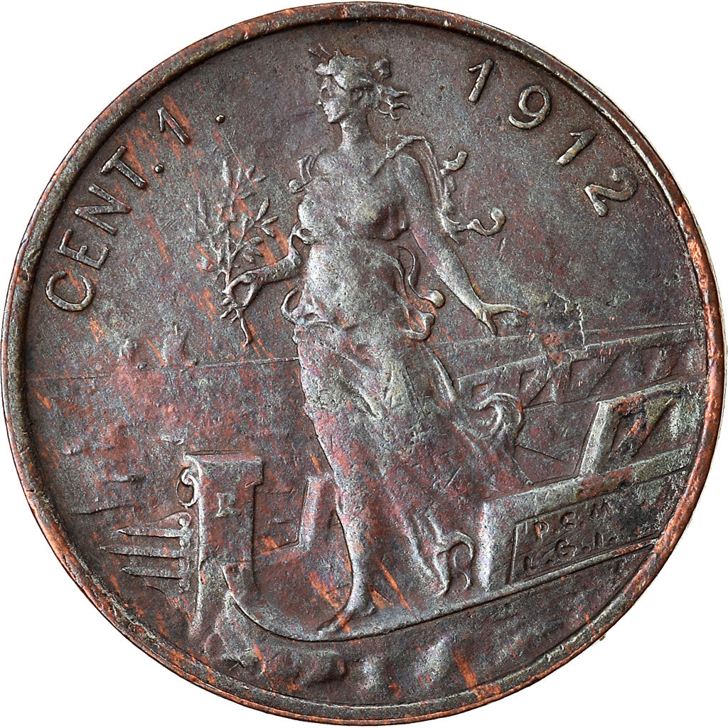 Moeda, Itália, Vittorio Emanuele III, Centesimo, 1912, Rome, AU(55-58), Bronze