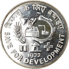 INDIA-REPUBLIC, 50 Rupees, 1977, Mumbai, Bombay, MS(64), Silver, KM:258