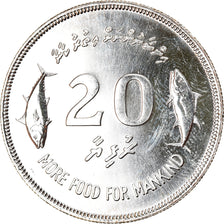 Moneda, ISLAS MALDIVAS, 20 Rufiyaa, 1977, FDC, Plata, KM:56