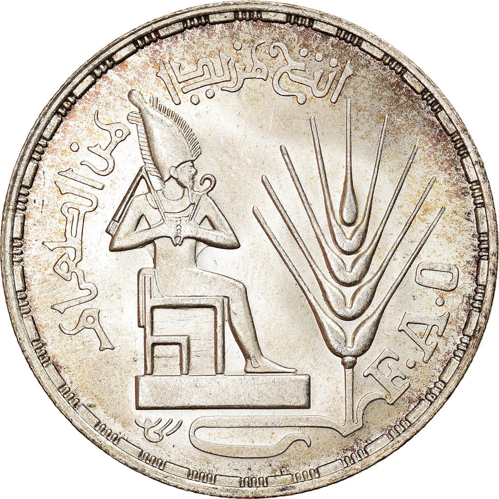 Moneda, Egipto, Pound, 1976, SC, Plata, KM:453