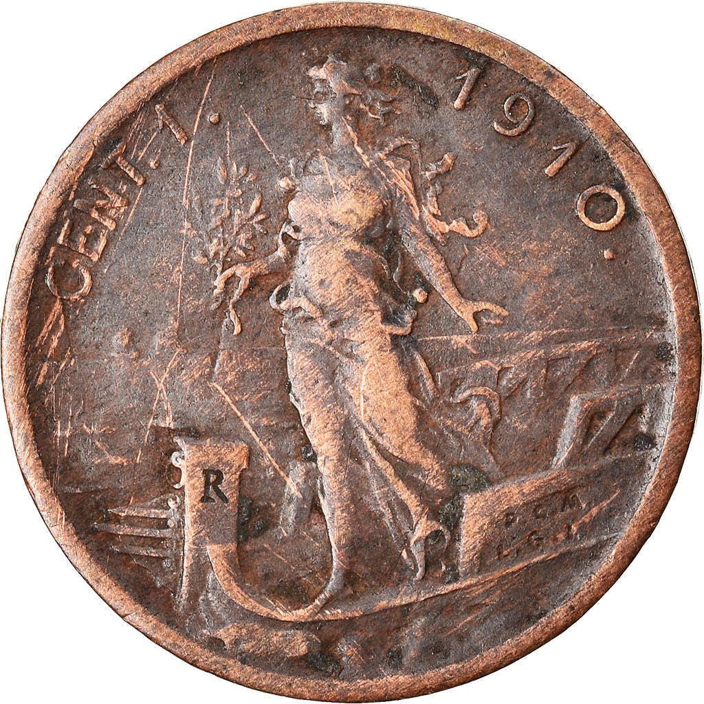 Coin, Italy, Vittorio Emanuele III, Centesimo, 1910, Rome, VF(30-35), Bronze