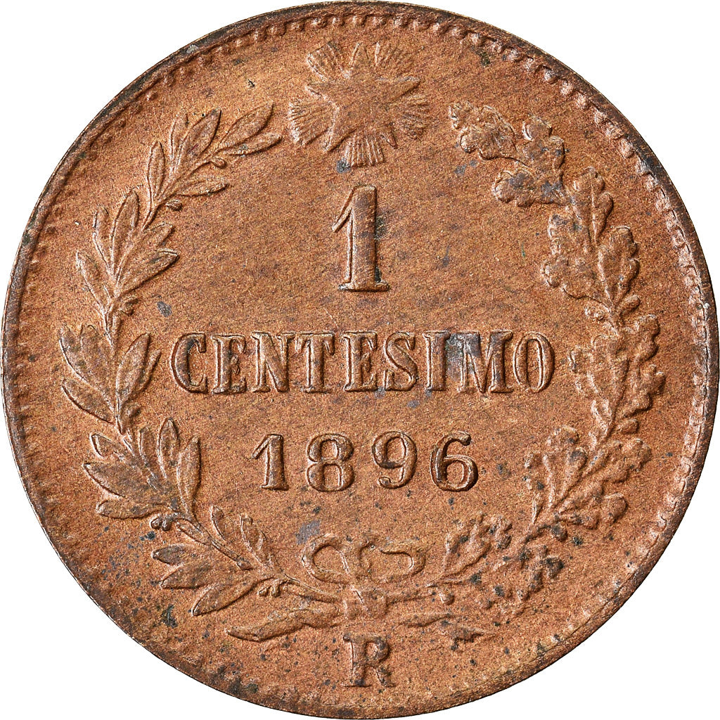 Moeda, Itália, Umberto I, Centesimo, 1896, Rome, EF(40-45), Cobre, KM:29