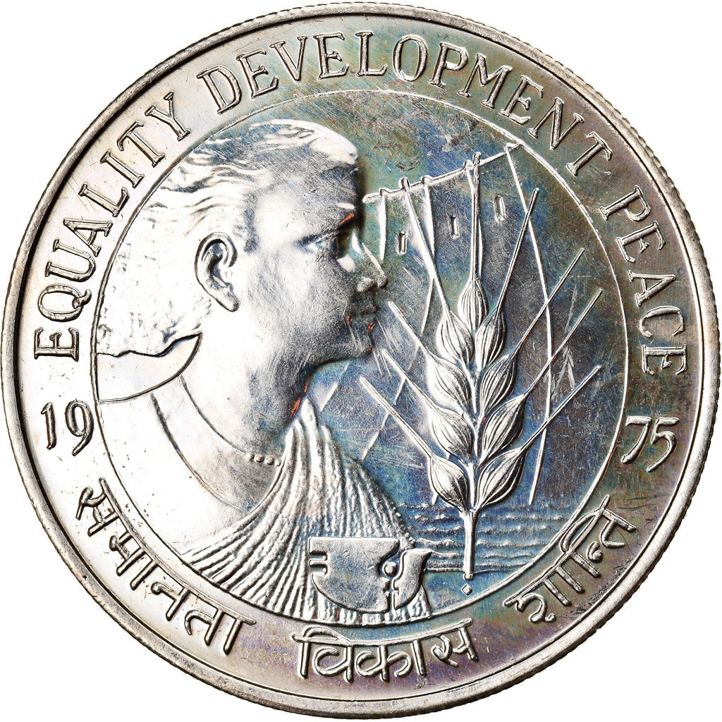 Moneda, INDIA-REPÚBLICA, 10 Rupees, 1975, Mumbai, Bombay, SC, Cobre - níquel