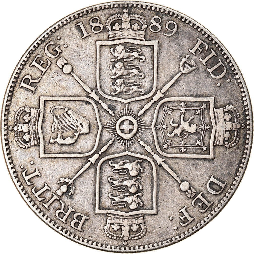 Coin, Great Britain, Victoria, Double Florin, 1889, VF(30-35), Silver, KM:763