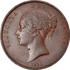 Coin, Great Britain, Victoria, Penny, 1851, AU(55-58), Copper, KM:739