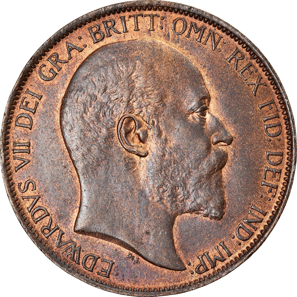 Coin, Great Britain, Edward VII, Penny, 1902, MS(63), Bronze, KM:794.2