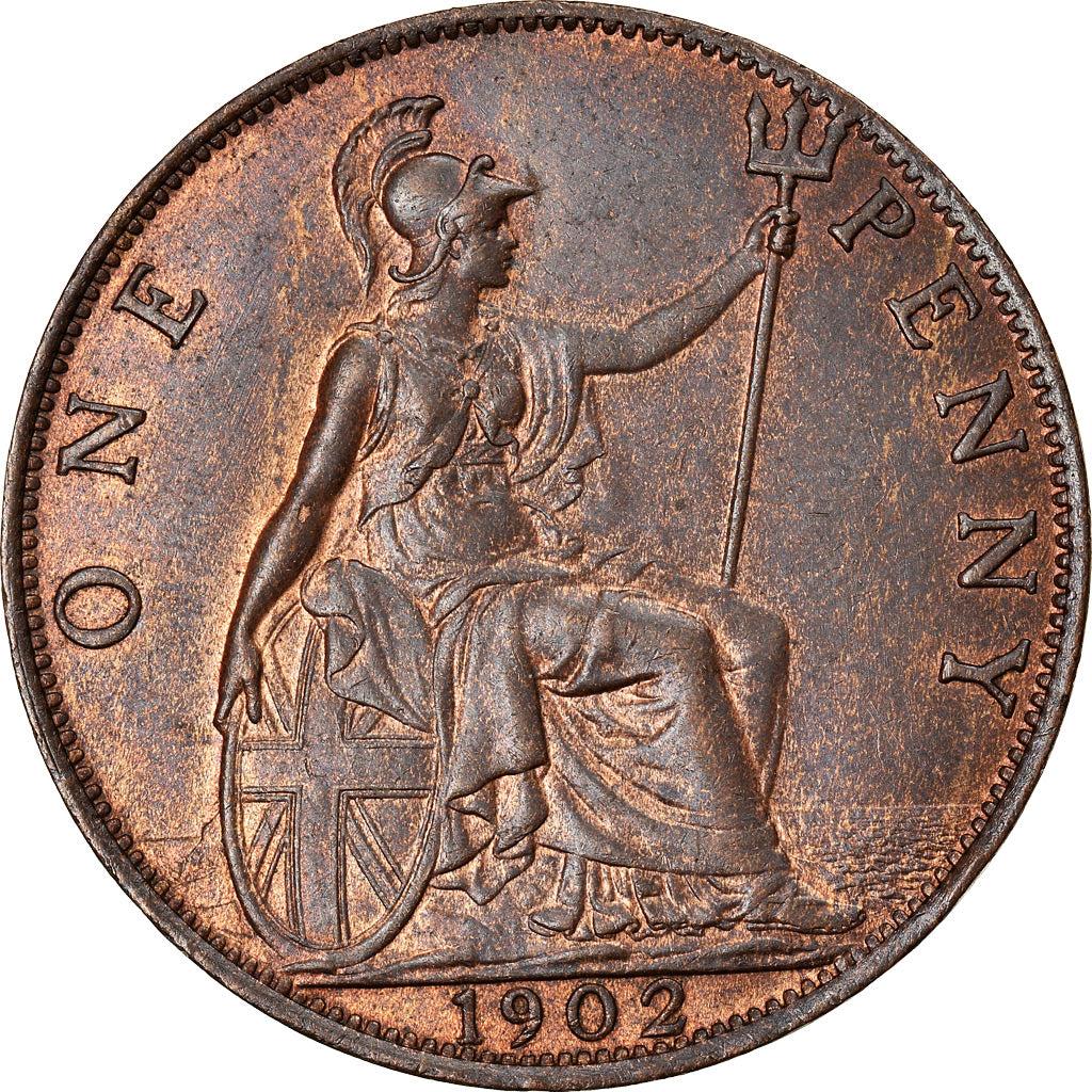 Coin, Great Britain, Edward VII, Penny, 1902, MS(63), Bronze, KM:794.2