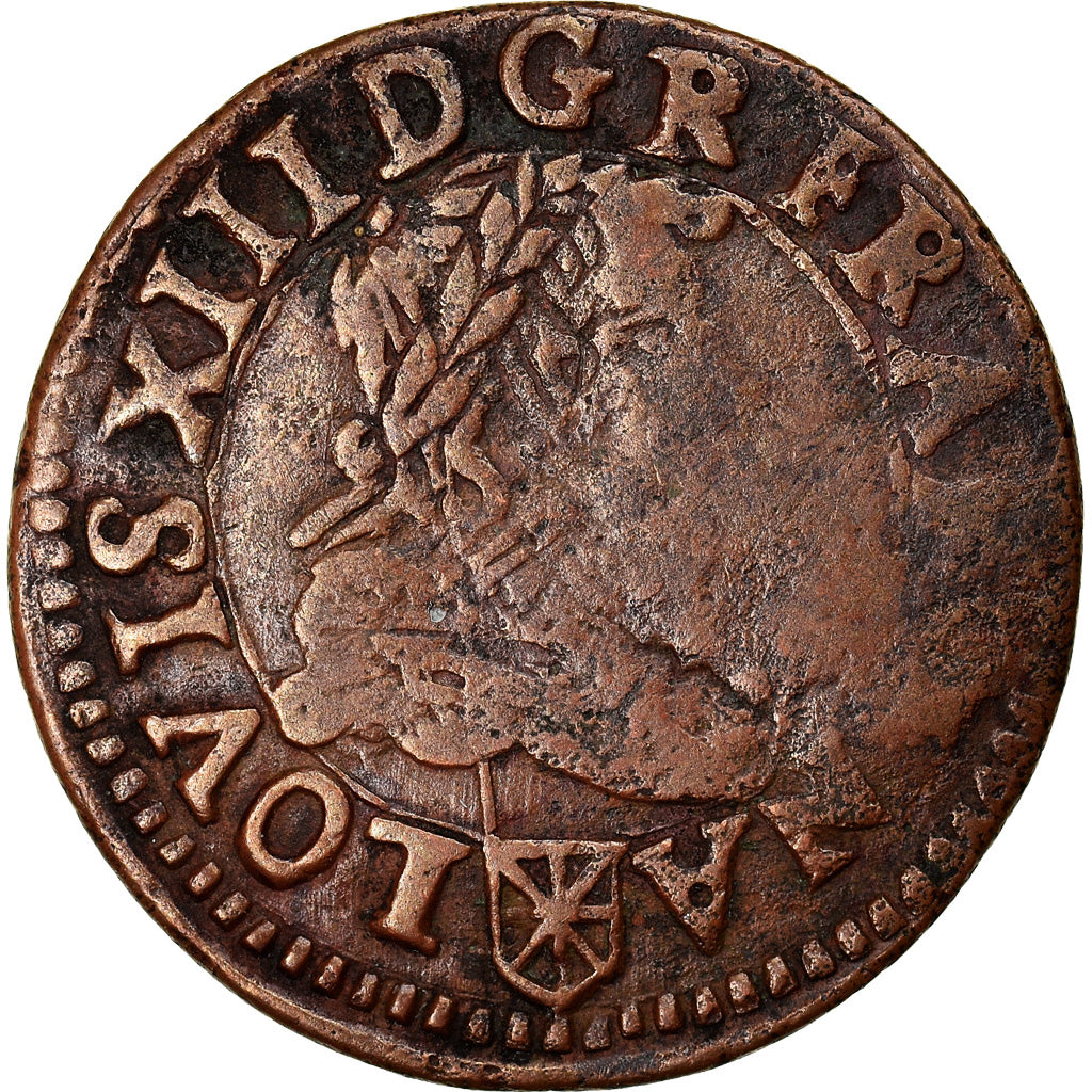 Moeda, França, Louis XIII, Double tournois de Navarre, Double Tournois, 1635