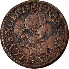 Monnaie, France, Louis XIII, Double tournois, buste enfantin, Double Tournois