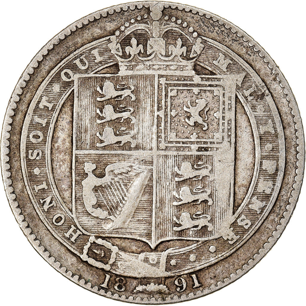 Coin, Great Britain, Victoria, Shilling, 1891, VF(20-25), Silver, KM:774