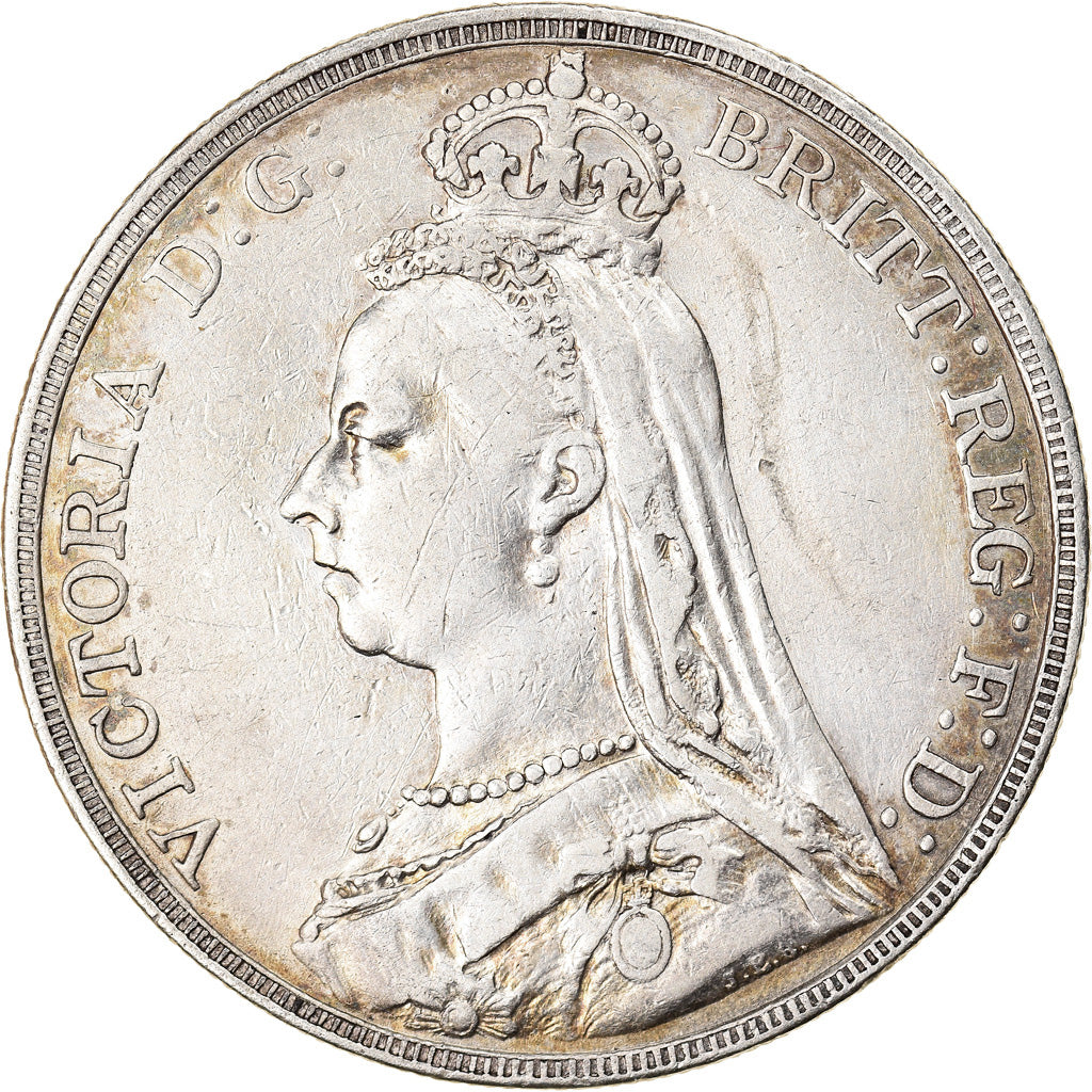 Monnaie, Grande-Bretagne, Victoria, Crown, 1889, Londres, TTB+, Argent, KM:765