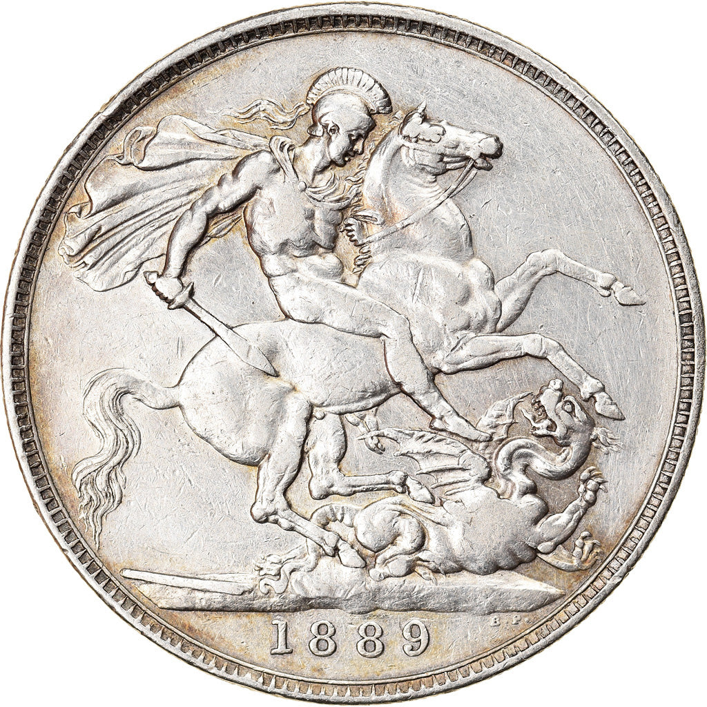 Monnaie, Grande-Bretagne, Victoria, Crown, 1889, Londres, TTB+, Argent, KM:765