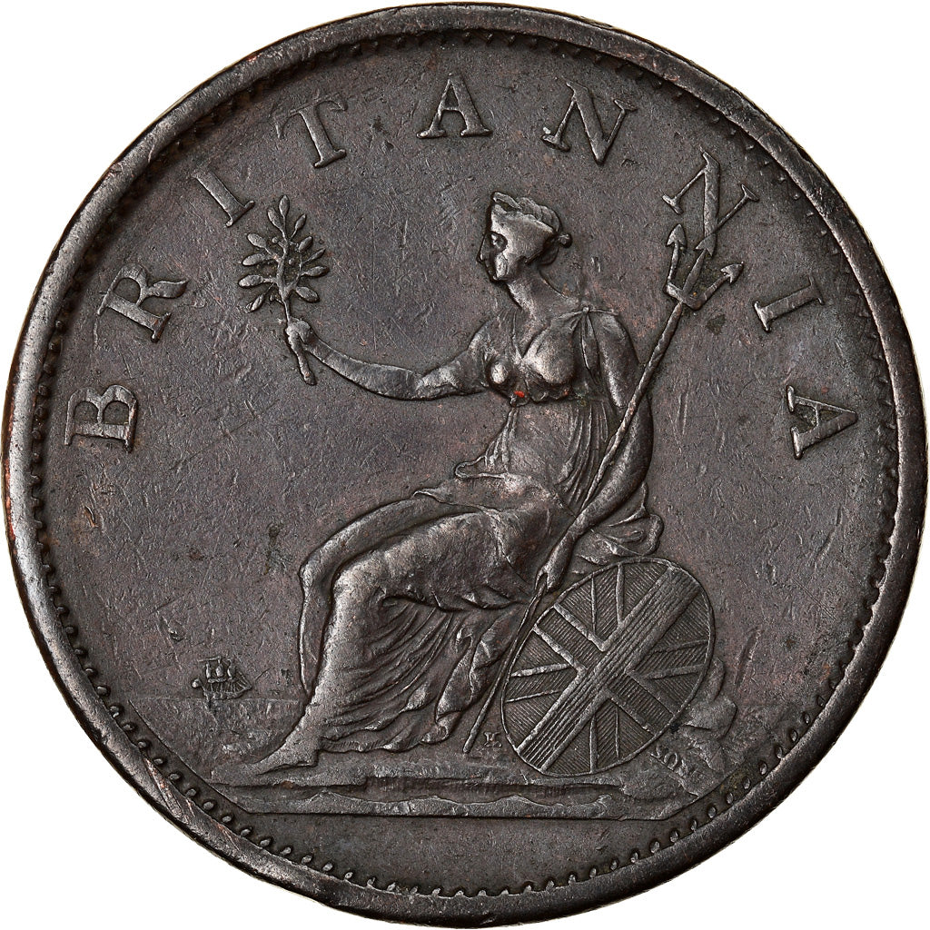 Coin, Great Britain, George III, Penny, 1807, AU(50-53), Copper, KM:663