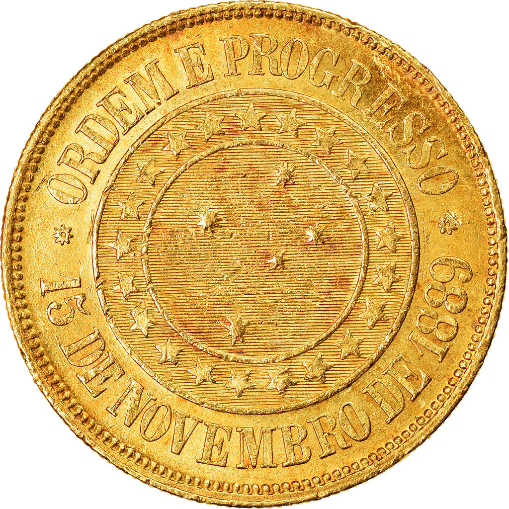 Monnaie, Brésil, 20000 Reis, 1889, SUP, Or, KM:497
